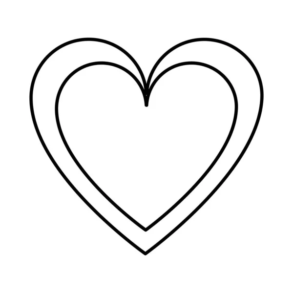 Line heart love symbol of passion design - Stok Vektor