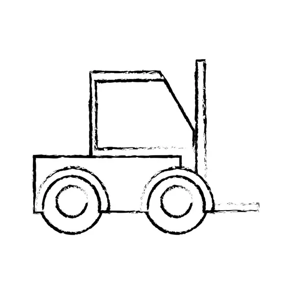 Grunge forklift machine Vehicule to industry transportation — стоковый вектор