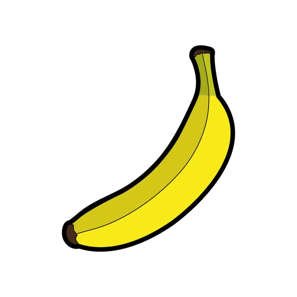 Banana Frutas Alimentos Saludables Orgánicos Tema Diseño Aislado Ilustración Vectorial — Vector de stock