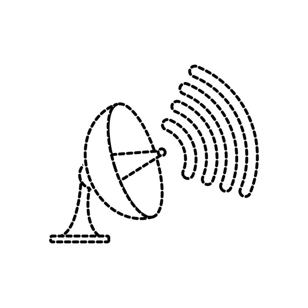 Antenne Diffusion Signaux Thème Internet Conception Isolée Illustration Vectorielle — Image vectorielle