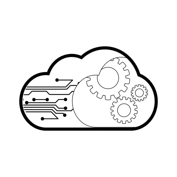 Облачные Вычисления Технологии Хранения Данных Виртуальная Тема Изолированный Дизайн Векторная — стоковый вектор