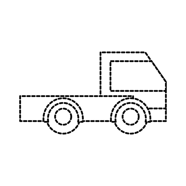 Dotted shape industry truck vehicule transportation car — Stock Vector