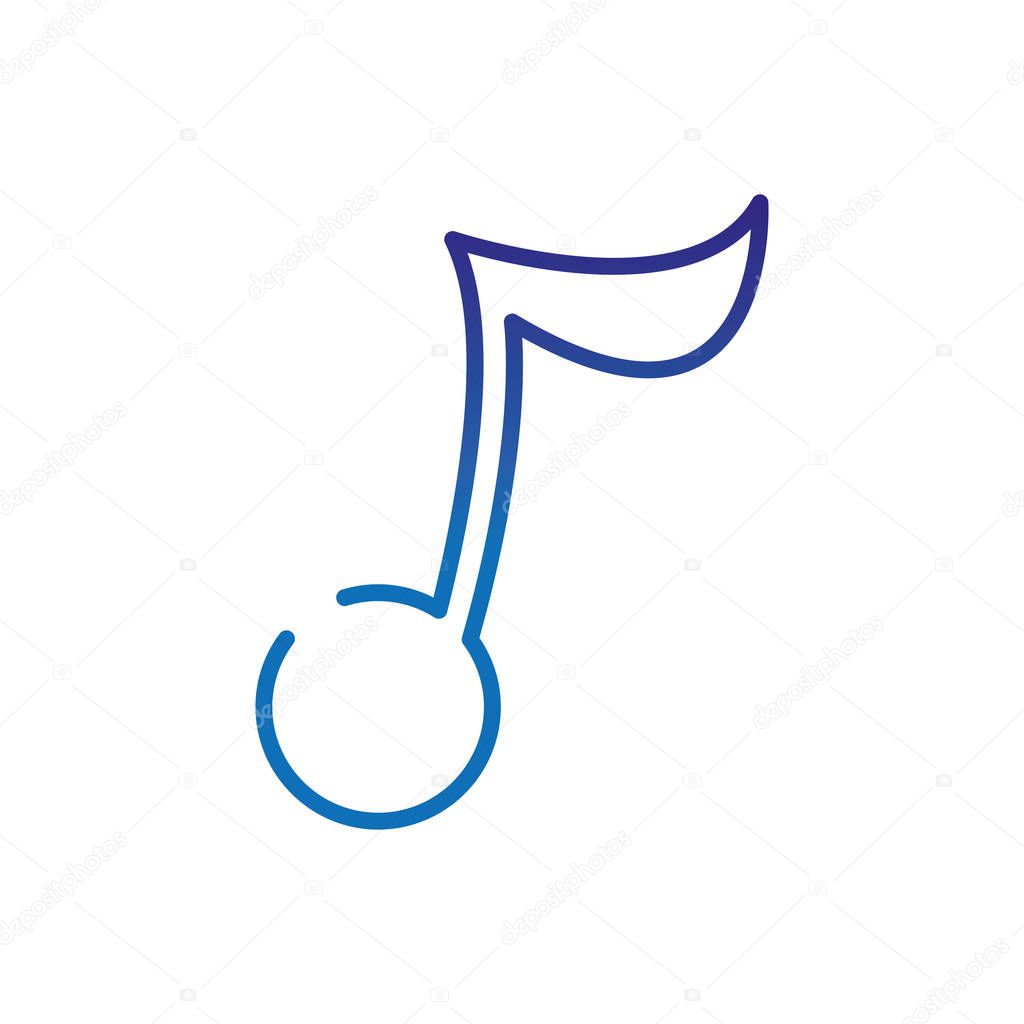 degraded line music note sign to sound rhythm