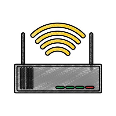 WiFi internet teknoloji ve iletişim Tema izole tasarım vektör çizim