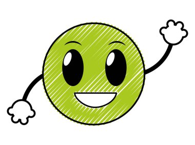 silah ile memnun emoji yüz ifadesi doodle