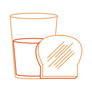 Ekmek ve unlu gıda mutfak ve salonu Tema izole tasarım vektör çizim içecek