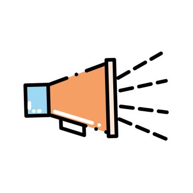 Kesikli çizgi megafon ses iletişim ileti bilgileri