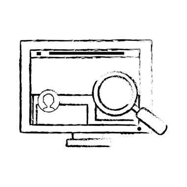 Bilgisayar aygıtı becerikli alet ve teknoloji Tema izole tasarım vektör çizim