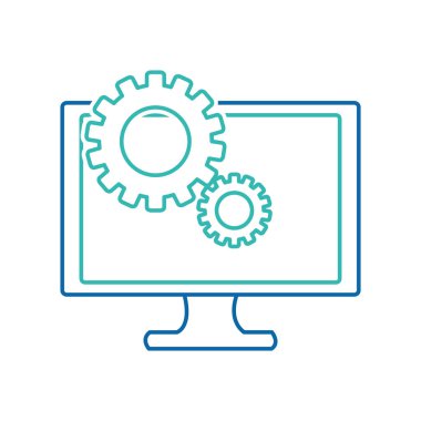 Bilgisayar aygıtı becerikli alet ve teknoloji Tema izole tasarım vektör çizim