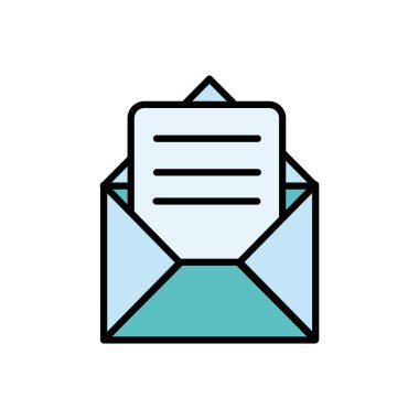 belge bilgilerini içeren çizgi renk e-posta mektup iletisi