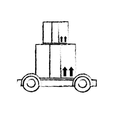 Grunge platform yük arabaları ile kutuları paketleri kapatın