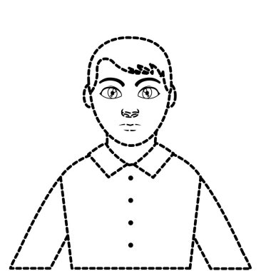 noktalı şekil profil şık erkek gömlek ve saç modeli ile
