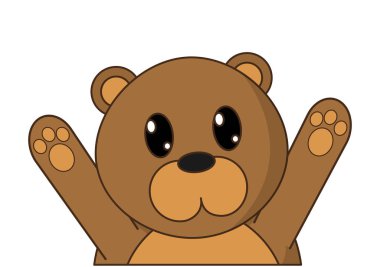 elleri ile sevimli hayvan ayı