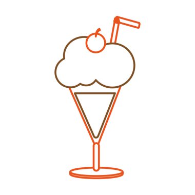 Dondurma ve tatlı tatlı gıda Tema izole tasarım vektör çizim