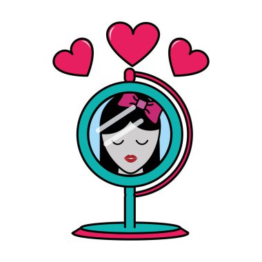 kadın kalp yansıtan ayna nesne