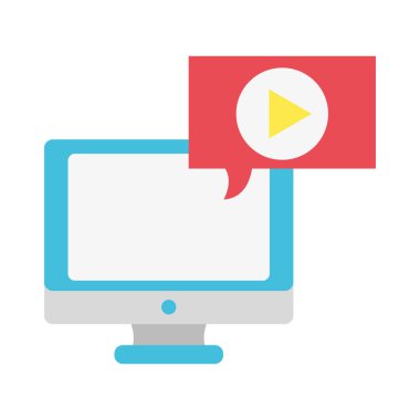 renkli ekran bilgisayar ve video sohbet kabarcık ile