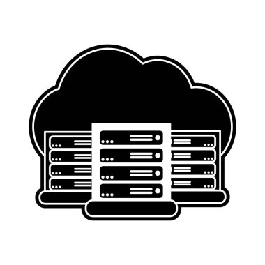 Veri Merkezi barındırma web ve Tema izole tasarım vektör çizim temel