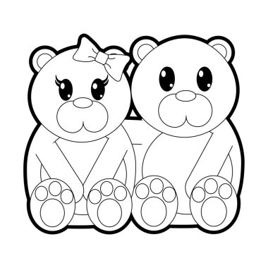 Anahat birlikte çift sevimli hayvan ayı