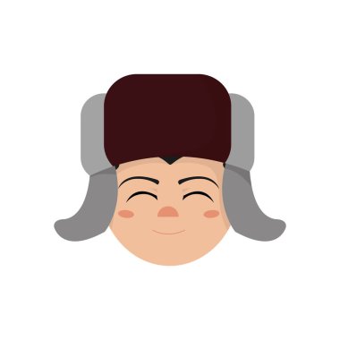 Kış bez moda şapkalı çocuk ve ve Tema izole tasarım vektör çizim sezon