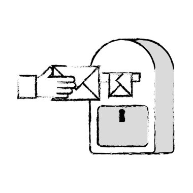 Grunge el adam mektup mesaj ve posta kutusu