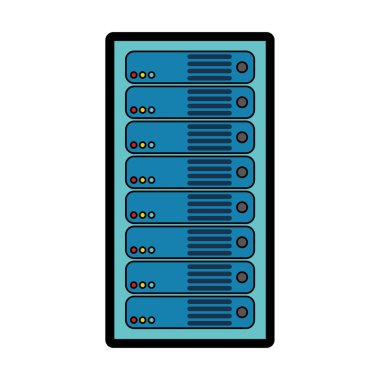 Veri Merkezi barındırma web ve Tema izole tasarım vektör çizim temel