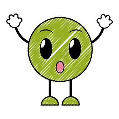 kolları ve bacakları ile şok emoji ifade doodle