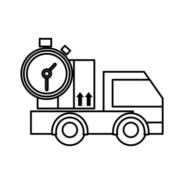 kutu paket ve kronometre ile satır kamyon taşıma