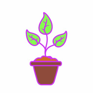 Beyaz arka plan vektör çizim grafik tasarım üzerine tencerede etli bitki