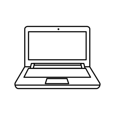 Laptop-in aygıt becerikli alet ve teknoloji Tema izole tasarım vektör çizim