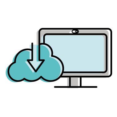 renk bilgisayar teknolojisi ile bulut veri indiriyor taşındı