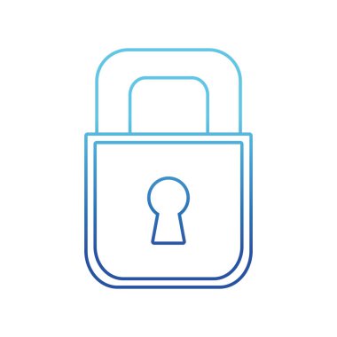 mavi çizgi asma kilit nesnesi için güvenlik ve koruma simgesi