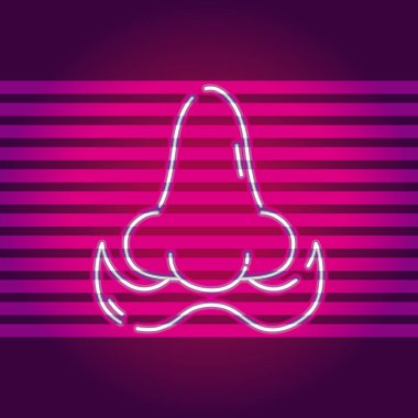 Bıyık neon ışık işareti vektör çizim grafik tasarım reklam