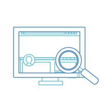 Bilgisayar aygıtı becerikli alet ve teknoloji Tema izole tasarım vektör çizim