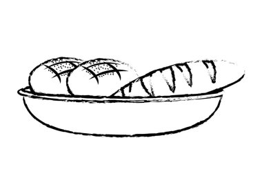 Ekmek, unlu gıda mutfak ve salonu Tema izole tasarım vektör çizim