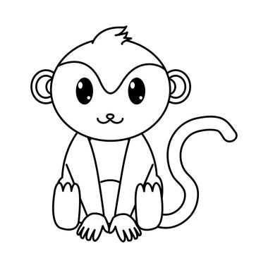 satır maymun sevimli vahşi hayvan karakteri