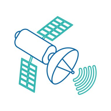Uydu sinyali yayın ve internet Tema izole tasarım vektör çizim
