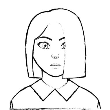 Grunge kullanıcı kadın bluzu ve saç tasarımı ile