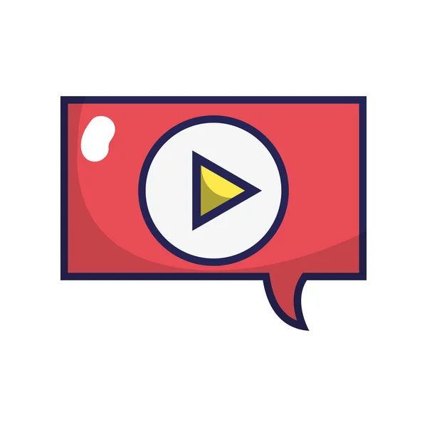 Chat burbuja jugar mensaje de vídeo — Archivo Imágenes Vectoriales