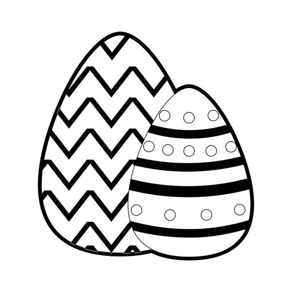 Perfilar huevos Pascua con cifras puntos para la celebración de las fiestas — Vector de stock
