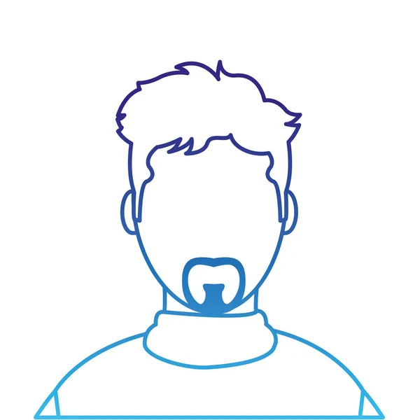 Försämrade linje avatar man med casual skjorta och ansiktslösa — Stock vektor