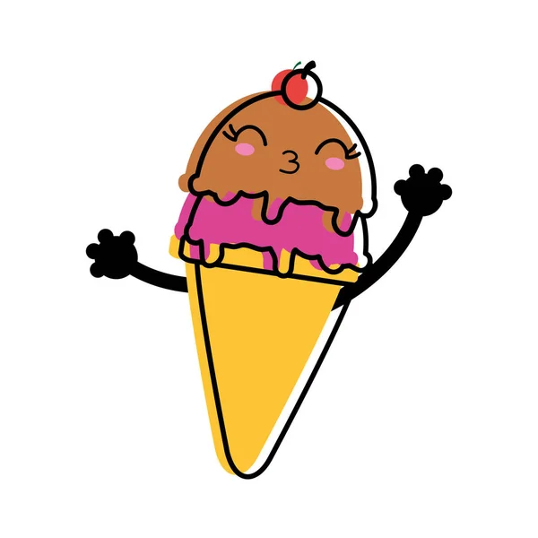 Helado Dulce Postre Tema Alimentos Diseño Aislado Ilustración Vectorial — Archivo Imágenes Vectoriales