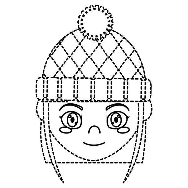 Dívka s designem čepice zimní — Stockový vektor