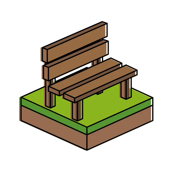 Isometric bench design — Stock Vector