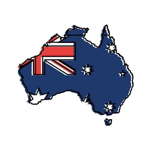 Avustralya harita tasarım — Stok Vektör