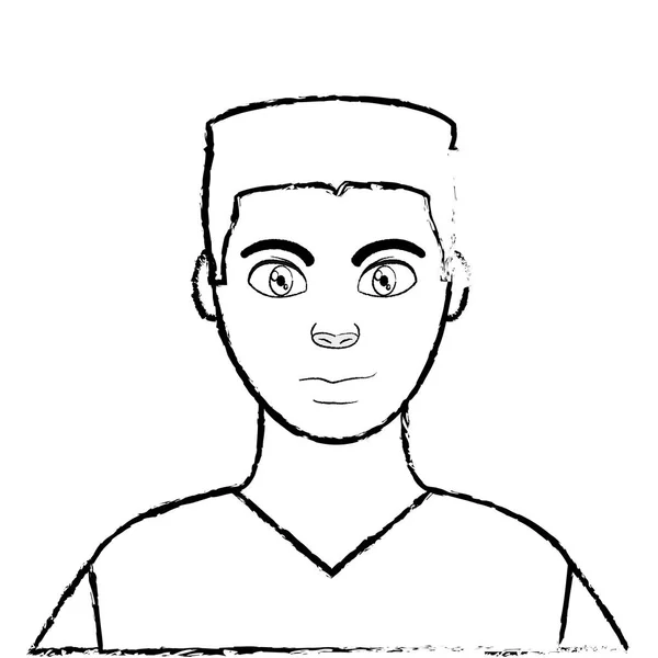 Grunge avatar homme avec design de coiffure et chemise — Image vectorielle