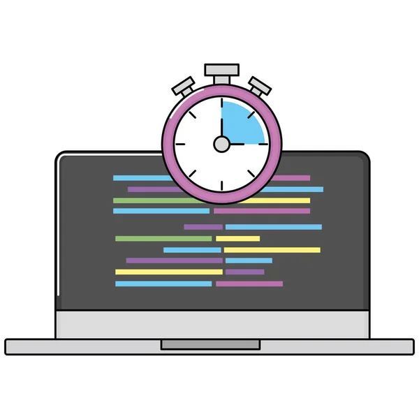 Design de laptop e cronômetro —  Vetores de Stock