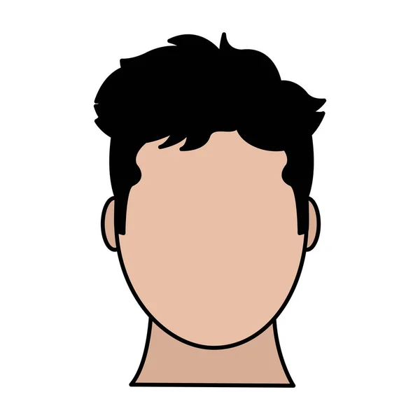 Línea de color avatar hombre cabeza con la cara por defecto — Archivo Imágenes Vectoriales