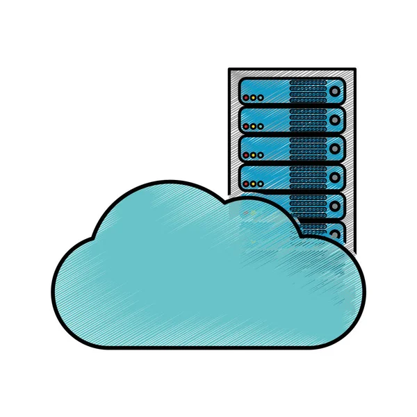 Web Hosting Datakeskuksen Pohja Teema Eristetty Suunnittelu Vektori Kuva — vektorikuva