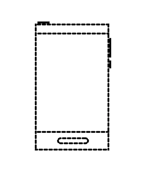 Forme pointillée communication smartphone technologie objet icône — Image vectorielle