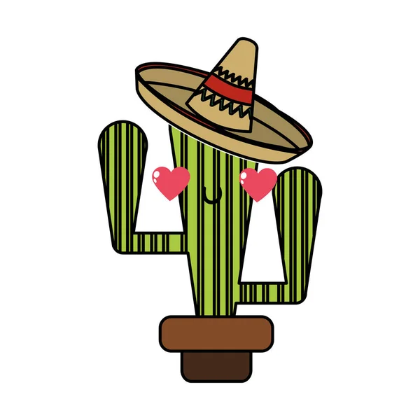 Cactus Van Woestijn Natuur Thema Geïsoleerde Fabrieksontwerp Vectorillustratie — Stockvector